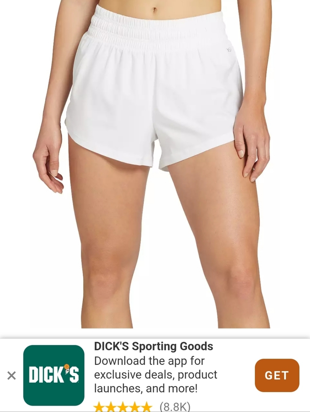 Dicks Sporting Goods White Shorts, Mesh Pockets - Perfect For Beach or Jogging